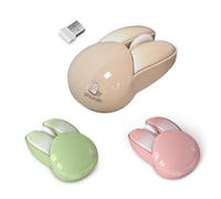 Riaisttd Wireless Animal, Cute Bunny Design, Silent Click, 9,2 cm x 9,2 cm x 2,4 g Cordless Control, Batteria Operated, White Finish, for Kids, Laptop, Desktop, and Home Office Use