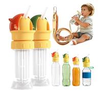rialgirw Tapa adaptadora de boquilla para botellas de agua con pajita | Ajuste universal para botellas de agua y zumo | Tapa abatible antiderrame para niños pequeños y mayores (2pcs Mix)