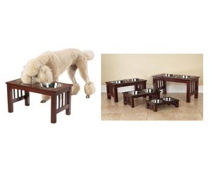 Rialzamento Cane Diners con Piatti & Ciliegio Finitura - Deluxe di Qualità Sano