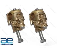 Teschio Personalizzato Ottone Vecchio Scuola 1 " Manubrio Riser per Harley