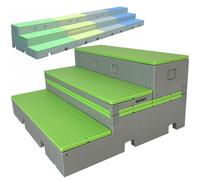 Rialzi per coro in plastica PE, 2/3 livelli, rialzi per scale pieghevoli, piattaforme mobili per la fotografia della fase di gruppo scolastico