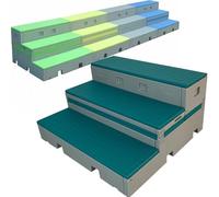 Rialzi per coro in plastica PE, 2/3 livelli, rialzi per scale pieghevoli, piattaforme mobili per la fotografia della fase di gruppo scolastico