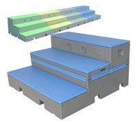 Rialzi per coro in plastica PE, 2/3 livelli, rialzi per scale pieghevoli, piattaforme mobili per la fotografia della fase di gruppo scolastico