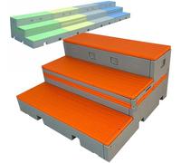 Rialzi per coro in plastica PE, 2/3 livelli, rialzi per scale pieghevoli, piattaforme mobili per la fotografia della fase di gruppo scolastico