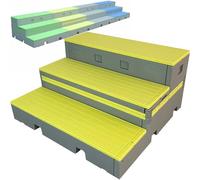 Rialzi per coro in plastica PE, 2/3 livelli, rialzi per scale pieghevoli, piattaforme mobili per la fotografia della fase di gruppo scolastico