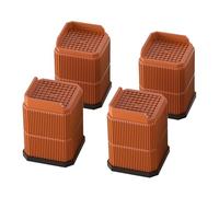 Rialzi per mobili, impilabili per letto, aumentano l'altezza di 6,6/5,1/7,1/9,5 cm, cuscinetti antiscivolo regolabili per sollevamento mobili per divano, tavolo, sedia e gambe del letto, marrone, 6,8