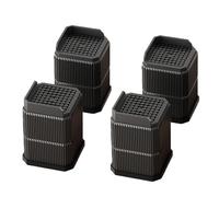 Rialzi per mobili, impilabili per letto, aumentano l'altezza di 6,6/5,1/7,1/9,5 cm, cuscinetti antiscivolo regolabili per sollevamento mobili per divano, tavolo, sedia e gambe del letto, nero, 6,8 x