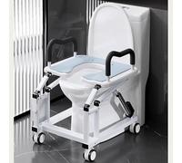 Rialzo automatico per WC con alzata elettrica, angolo ergonomico a 29°, braccioli doppi antiscivolo, mobile con ruote a 360° e freni per la cura degli anziani