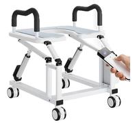 Rialzo elettrico per sedia WC con braccioli antiscivolo e ruote a 360°, sollevamento ergonomico per supporto anziani