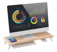 Rialzo Monitor Ergonomico ICA-MS 389 Supporto Scrivania MDF Noce Antiscivolo