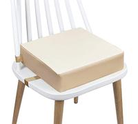 Rialzo per bambini da pranzo, lavabile, 2 cinghie con fibbia di sicurezza, per tavolo da pranzo, portatile, da viaggio, cuscino aumentante (beige-PU)