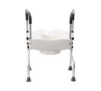 Rialzo per sedile WC 3 in 1 con braccioli, WC Seat Raiser & Safety Frames, rialzo del sedile in lega di alluminio, regolabile in altezza, braccioli da bagno, capacità di carico 150 kg