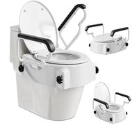 Rialzo per Sedile WC Braccioli Maniglie Assistite Copriwater Disabili e Anziani