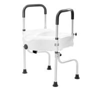 Rialzo per sedile WC con braccioli, angolo di rotazione di 170°, rialzo WC da 150 kg, sollevamento del coperchio per WC per anziani con regolazione in altezza, adatto per tutti i WC comuni