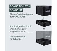BOXIO - TOILET UP: Rialzo per Sedile WC da Campeggio, 40 x 30 x 12 cm, Set con Lettiera di Canapa, Shake, Eurobox - Accessorio Perfetto per il Campeggio, Altezza 38 cm