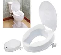 Rialzo per WC con Coperchio,Rialzo per WC da 2 a 6 Pollici,Rialzo Water per Anziani,Incinte e Disabili,Sistema di Fissaggio Laterale,Ausili per Anziani