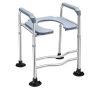 Rialzo per WC con Maniglie, Sedile Rialzato per Anziani, Altezza Regolabile, Sedile WC Rialzato Universale, Sedile Confortevole Imbottito fino a 140 kg per la Sicurezza in Bagno (Cuscino Standard)