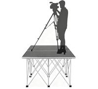 Rialzo portatile 3x3' 4x4' per riprese fotografiche, piattaforma pieghevole in alluminio Sistema modulare per palcoscenico, rialzo a montaggio rapido(39.4x39.4x15.7in/100x100x40cm)