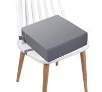 Rialzo Sedia Bambini, Lavabile Rimovibile Portatile PU Rialzo Sedia Bambini da Tavolo, Cuscino Rialzo Sedia Bambini con 2 Regolabile Cinghiette Antiscivolo, Cuscino Alzasedia per Bambini (Grigio)