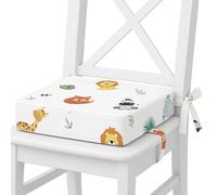 Rialzo sedia bambini o cuscino rialzato per seduta 32x32x8 cm - seduta rialzata supporto per bambino o bambina con inserto in schiuma e lavabile federa Safari