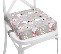 Rialzo sedia bambini o cuscino rialzato per seduta 33x33x8 cm - seduta rialzata supporto per bambino o bambina con inserto in schiuma e lavabile federa Animali grigi
