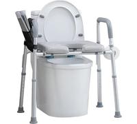 Rialzo Sedile WC Con Braccioli, Altezza regolabile Telaio WC Rialzo Sedile WC Per Anziani, Sedile WC Sollevato, Bagno Adulto, WC