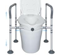 Rialzo WC per Anziani, Alza Water x Anziani, Rialzo Per Sedile Wc Rialzo Per WC, Sedia WC per Anziani Disabili, Sedile WC Rialzato Regolabile con Maniglie, Altezza e Larghezza Regolabili, 180 kg
