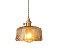 Riankh Lampada a sospensione in vetro caramello fatto a mano irregolare, Lampadario da soffitto industriale retrò con presa E27 e interruttore ON/OFF (C) (Size : C)