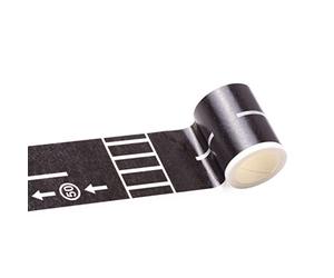 Rianpesn Nastro per Pista da Corsa - Nastro per Pista da Strada Nero,Nastri stradali con Strade Stampate per Giocare sui Pavimenti, Ottimo Accessorio per macchinine e trenini pressofusi