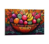 RIAVBAODG Bowl Filled with Fruit Stampe Su Tela Di Da Parete Abstract Color Painting Decorazioni Pittura Stampa Poster Di Arte Per Camera Da Letto Soggiorno 20x30inch(50x75cm)