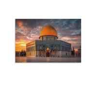 RIAVBAODG Dome of The Rock Quadro Su Tela Canvas Da Parete Jerusalem Mosque Decorazioni Quadri Moderni Stampa Pittura Poster Di Arte Per Soggiorno Camera Da Letto Corridoio Bar 08x12inch(20x30cm)