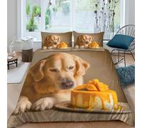RIAVBAODG Set Copripiumino Lovely Golden Retriever Stampa 3D Dog Easy Care-Set Di Copripiumino Microfibra Premium Bedset Per Ragazzi, Adolescenti,bambini E Adulti Double（200x200cm）