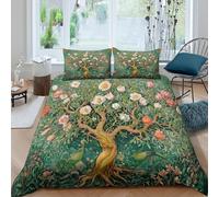 RIAVBAODG Set Copripiumino Tree of Life Stampa 3D Floral Tree Premium Bedset Copripiumino Microfibra Biancheria Da Letto Per Ragazzi E Ragazze E Adulti Double（200x200cm）
