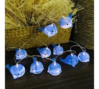 Riaxuebiy Camera dei Bambini Animali Carini Luci Stringa 10LEDs Natalizie Luci Decorative Luce Leggiadramente Bambini Luci Notturne per Scuola Giardino Kid Room Pasqua (1.65m/10led, Balena Blu)