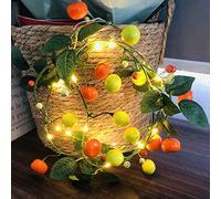 Riaxuebiy Luci di stringa di limone di frutta artificiale limone bacche di kumquat fiore appeso viti di piante ghirlanda per decorazioni per feste di matrimonio in casa (Limone Kumquat)