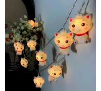 Riaxuebiy Simpatico Maria Gatto Luci a Corda a Batteria LED Lampada Catene Luminose per Bambini Luci del Festival Decorativo Interno per Vacanza in Camera da Letto Natale (Marie Cat)