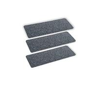 Rib Line - Set da 3 zerbini per interni, antiscivolo, 25 x 60 cm, impermeabili, resistenti, antistatici, colore grigio