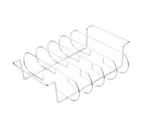 Rib Rack, Roasting Stand, Steak Holder, Carbon Steel Frame, Elevated Design, Nonstick Coating, Space Saving, Even Cooking, Easy Cleanup, Barbecue, Outdoor Kitchen, 31.3x25.3x7.3cm