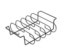 Rib Rack, Roasting Stand, Steak Holder, Carbon Steel Frame, Elevated Design, Nonstick Coating, Space Saving, Even Cooking, Easy Cleanup, Barbecue, Outdoor Kitchen, 31.3x25.3x7.3cm