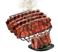 Rib Stand Grill, Carbon Steel Grilling Rack, Dishwasher Safe Steak Holder, 31.3x25.3x7.3cm for Roasting, Cooking, Kitchen Prep, and Bbq Grilling Convenience Functionality