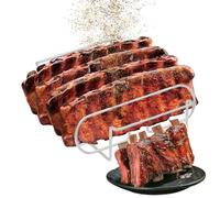 Rib Stand Grill, Carbon Steel Grilling Rack, Dishwasher Safe Steak Holder, 31.3x25.3x7.3cm for Roasting, Cooking, Kitchen Prep, and Bbq Grilling Convenience Functionality