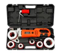 RibasuBB Filettatrice Portatile, filettatrice Manuale per infilatubi elettrica con Borsa per Il Trasporto, 6 matrici 1/2, 3/4, 1, 1-1/4, 1-1/2, 2, filettatrice per Tubi HD 2300W Power Drive