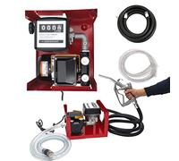 RibasuBB Pompa per Gasolio Autoadescante, Pompa Travaso Gasolio 60L/Min 550W, Pompa Gasolio 220v con Pistola di Carburante, Pompa di Trasferimento del Carburante, Ugello del Carburante