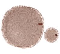 RIBBERY Set di tovagliette e sottobicchieri Iuta Naturale