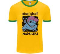 Ribbit Madafaka Divertente Gangsta Frog Uomo Ringer T-Shirt