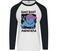 Ribbit Madafaka Funny Gangsta Frog Uomo L/S Baseball T-Shirt