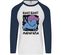 Ribbit Madafaka Funny Gangsta Frog Uomo L/S Baseball T-Shirt