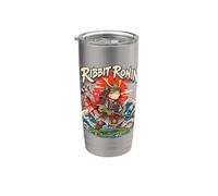 RIBBIT RONIN: Il divertente ranocchio samurai Bicchiere termico in acciaio inox doppia parete
