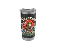 RIBBIT RONIN: Il divertente ranocchio samurai Bicchiere termico in acciaio inox doppia parete