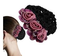 Ribbon Flower Hairgrips Snood, coperture per capelli per le donne, Bun Hair Reets - Clip per capelli a clip, per capelli per i dipendenti della banca delle donne